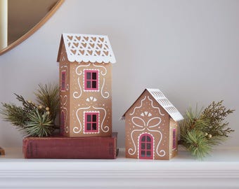 Gingerbread House SVG Template for Cricut | Paper Christmas Village (Digital Download)