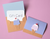 Ice Cream Gift Card Holder SVG CUTTING FILES for Cricut, Silhouette, Cute Set of 2 Card Template Gift Envelope, Summer Thank You Gift
