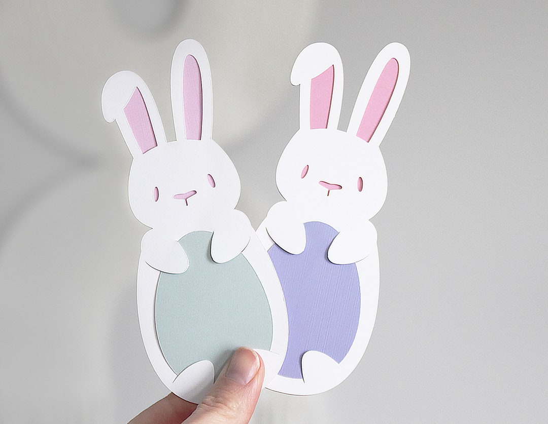 Easter SVG CUTTING FILES for Cricut, Silhouette / Bunny Holding Egg ...