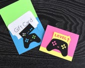 Gift for Gamer SVG CUTTING FILES for Cricut Gift Card Holder Template Handmade Arcade Birthday Party Favor Level Up Gamepad Controller