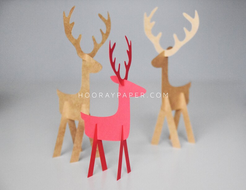 Download 3D Reindeer SVG Cutting Files for Cricut Silhouette Paper ...