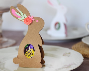Easter Bunny SVG Template for Cricut | Candy Egg Holder Place Card (Digital Download)