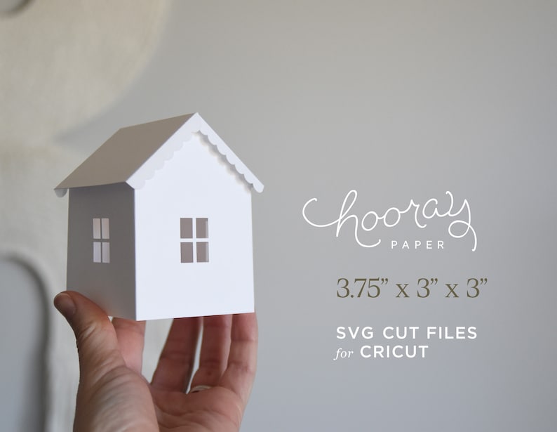 Paper House SVG Cutting Files for Cricut, ScanNCut2 / Set of 3 3D Putz House Templates for Home Decor, Luminary or Housewarming Gift image 2