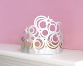 Paper Princess Tiara SVG Template for Cricut | Moon, Stars Design (Digital Download)