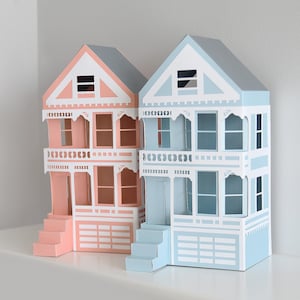 Painted Ladies House SVG Template: Victorian Paper Craft Christmas Village (Digital Download)