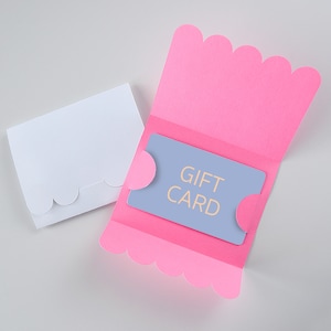 Gift Card Holder SVG CUTTING FILES for Cricut, Silhouette / diy Cute Handmade Scallop Birthday or Teacher Thank You Card Template