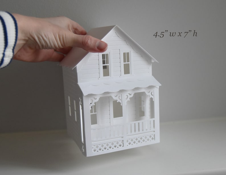 Putz House SVG-mall för skärmaskiner: DIY-pappersmodellhusbyggsats (digital nedladdning) bild 6