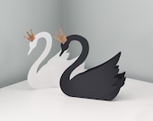 3D Swan SVG CUTTING FILES for Cricut / Pretty Gift Box for Baby or Wedding Shower / Birthday Party Favor Table Decoration Place Card Craft
