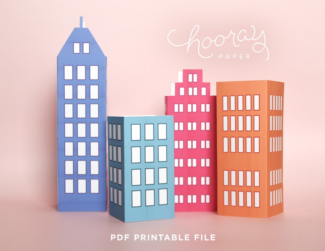 Superhero City PDF Printable for Birthday Party Centerpiece or - Etsy