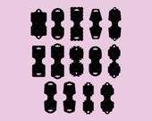 Jewelry Hang Tags SVG CUTTING FILES for Cricut / eps, dxf / Necklace, Keychain, Scrunchie, Bracelet Hanging Card Template / Packaging Label