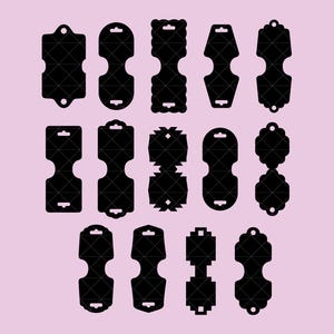 Etiquetas colgantes para joyería Archivos de corte SVG para Cricut / eps, dxf / Plantilla de tarjeta para colgar collares, llaveros, coleteros, pulseras / Etiqueta de embalaje