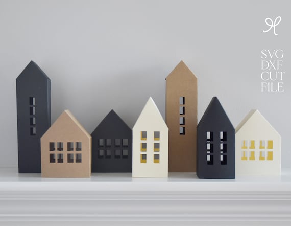 House SVG Cutting Files | Christmas Village Papercraft Templates (Digital Download)