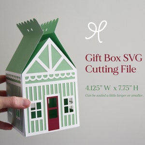 House Gift Box SVG Cutting Files for Cricut / Christmas Village Square ...