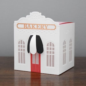 ARQUIVOS DE CORTE SVG de padaria para Cricut / Modelo de caixa de presente de biscoito fofo / Decoração de vila de Natal 3D / Caixa de cupcake / Lembrancinha de festa / Inauguração de casa