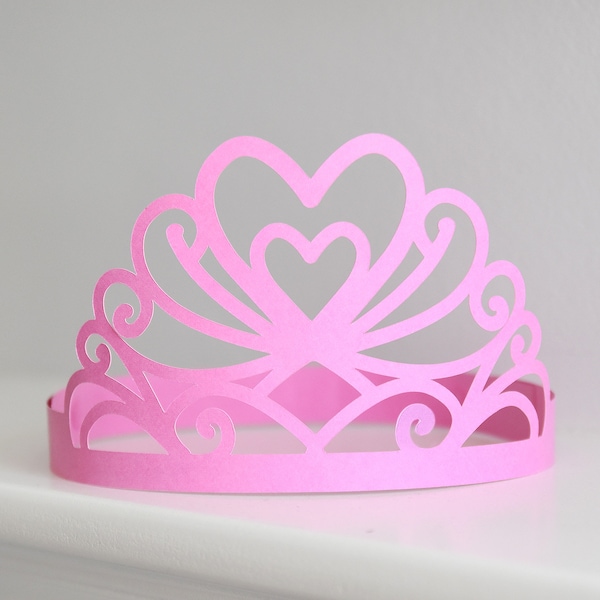 Archivos de corte 3D Princess Tiara SVG para Cricut / Archivos de corte DXF para silueta / Plantilla de corona de papel / Fiesta de cumpleaños para niños