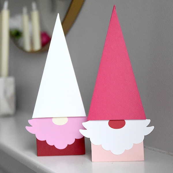 Gnome Gift Box SVG Cutting Files for Cricut, ScanNCut2 / Valentine's Day Treat Box Template / 3D Valentine Decoration / 3D Gnome