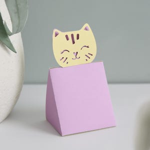 Cat Gift Box SVG CUTTING FILES for Cricut Template, Kitty Birthday Party Theme Favor or Decoration, Gift Card Holder for Crazy Cat Lady