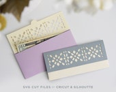 Money Holder Card SVG Cutting Files for Cricut, ScanNCut2 / Envelope Template / Mother's Day, Birthday, Graduation, Thank You, Wedding Gift