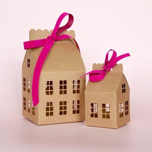SVG SCHNEIDDATEIEN für Cricut / Haus Geschenk Box Vorlage 2er Set / Valentinstag Party Gastgeberin, Lehrer Geschenk / süße Platzkarte / Leuchte