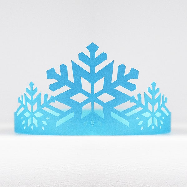 Diadème de princesse SVG coupe fichiers pour Cricut, Silhouette, ScanNCut2 / Couronne de flocon de neige d'hiver pour fête de Noël d'enfants / accessoire photo de vacances