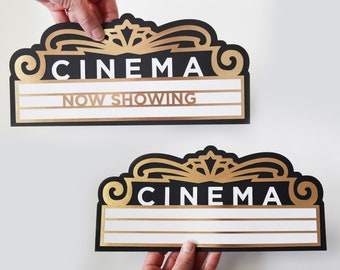 Chapiteau de cinéma SVG fichiers de découpe pour Cricut / DXF pour silhouette / texte personnalisé bricolage pour fête d'anniversaire, remise des diplômes, anniversaire de mariage / amateur de cinéma