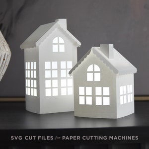 Ensemble de maison en papier 3D, fichiers de découpe SVG pour Cricut / fichiers de découpe DXF pour silhouette / modèle petite maison / décoration d'intérieur / cadeau pour agent immobilier image 4