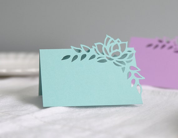 Boho Flower Place Card SVG Template for Cricut: Spring Wedding Table Decor (Digital Download)
