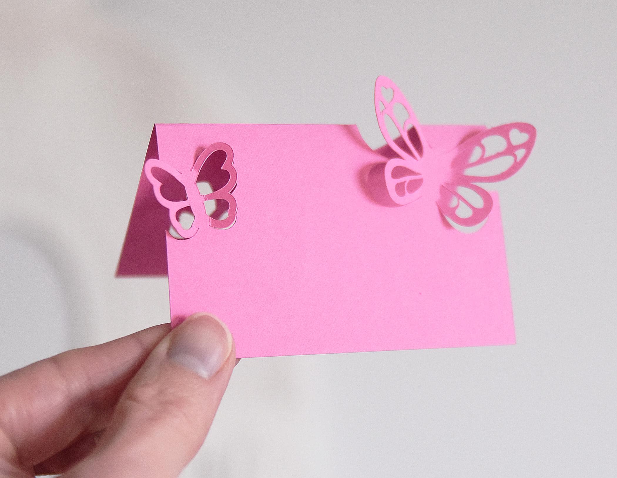 50 Segnaposto A Forma Di Farfalla Per Bicchieri - Taglio Laser, Decorazioni Per Matrimonio, Festa, Compleanno (Rosa) - 2