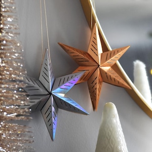Fichiers de découpe SVG étoile en papier pour Cricut, Silhouette / modèle étoile lanterne en papier 3D / étoile suspendue de Noël / décoration portes ouvertes de remise des diplômes