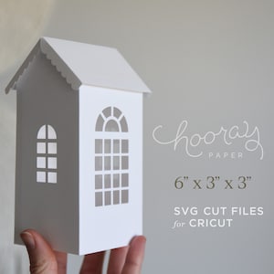 Paper House SVG Cutting Files for Cricut, ScanNCut2 / Set of 3 3D Putz House Templates for Home Decor, Luminary or Housewarming Gift image 4