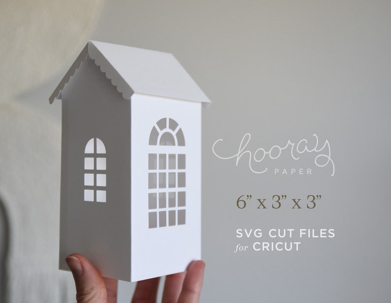 Paper House SVG Cutting Files for Cricut, ScanNCut2 / Set of 3 3D Putz House Templates for Home Decor, Luminary or Housewarming Gift image 4