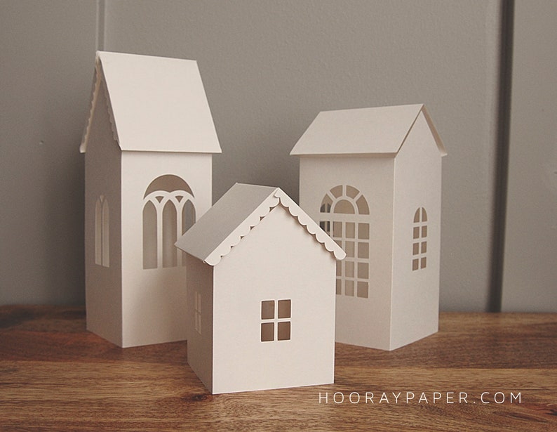 Download Paper House SVG Cutting Files 3D Houses DXF Die Cut Craft ...