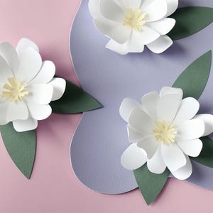 3D-papieren bloem SVG-SNIJBESTANDEN voor Cricut, silhouet / bloemen sjabloon tutorial voor bruiloft plaatskaart, cadeaukaartje, decor verjaardagsfeestje