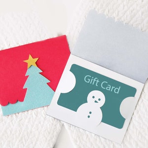 Christmas Gift Card Holder SVG for Cricut, Tree and Snowman Template (Digital Download)