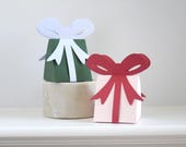 Gift Box SVG CUTTING FILES for Cricut, Silhouette / Christmas Bow Gift Card Holder / Wedding Party Favor / Cute Holiday Treat Box Template