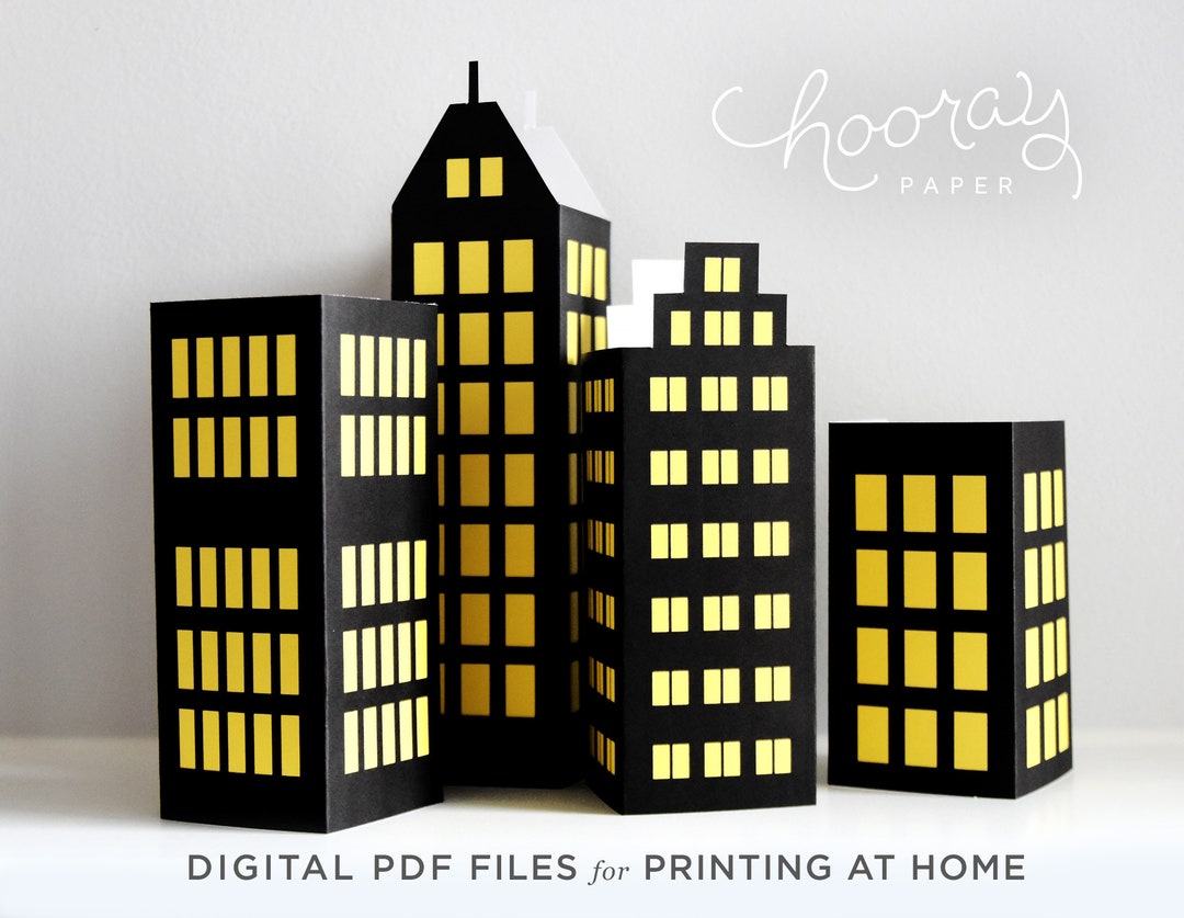 Superhero City PDF Printable for Birthday Party Centerpiece or - Etsy