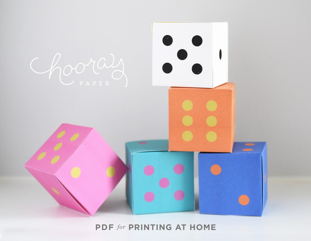 Dice 3D PDF Printable Template / Print and Cut at Home / Gift - Etsy