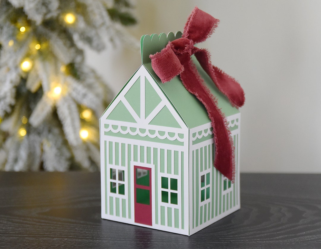 House Gift Box SVG Cutting Files for Cricut / Christmas Village Square ...