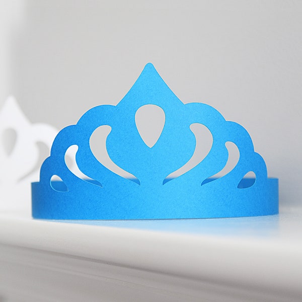 Fichiers de coupe SVG diadème Frozen pour Cricut / DXF pour silhouette / chapeau de fête couronne en papier réglable pour fête d'anniversaire d'enfant