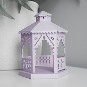 Gazebo SVG-SNIJBESTANDEN voor Cricut, Silhouette / 3D-sjabloon Putz House / geweldige toevoeging aan je kerstdorp / decor bruiloft douche