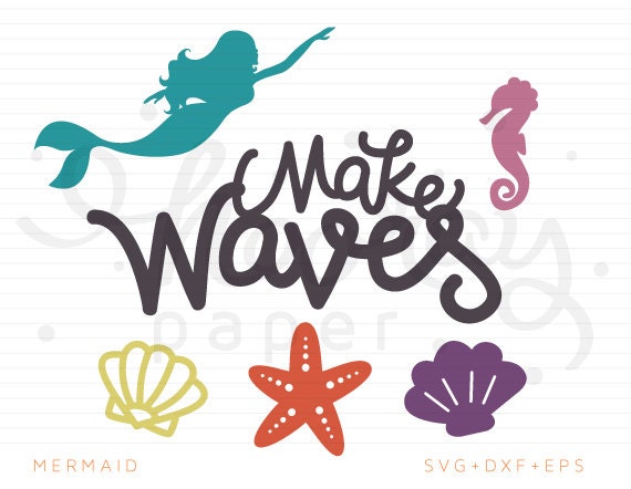 Mermaid SVG Cutting Files DXF Cutting File Starfish Shell ...