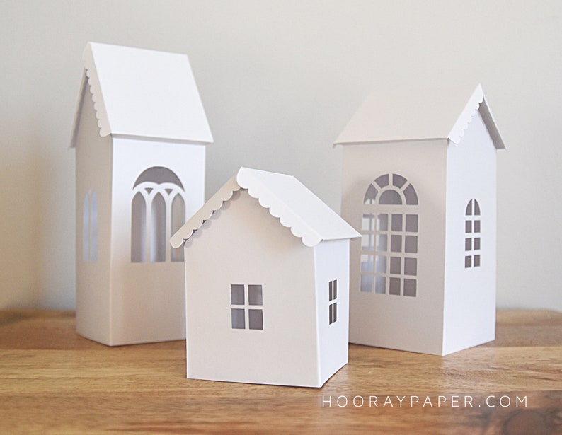 Download Paper House SVG Cutting Files 3D Houses DXF Die Cut Putz ...