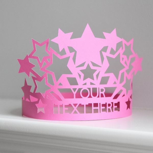 Tiara SVG Cutting Files for Cricut / Customizable Template Birthday Crown 3D / Custom Kid Party Hat / Silhouette + ScanNCut2 Compatible