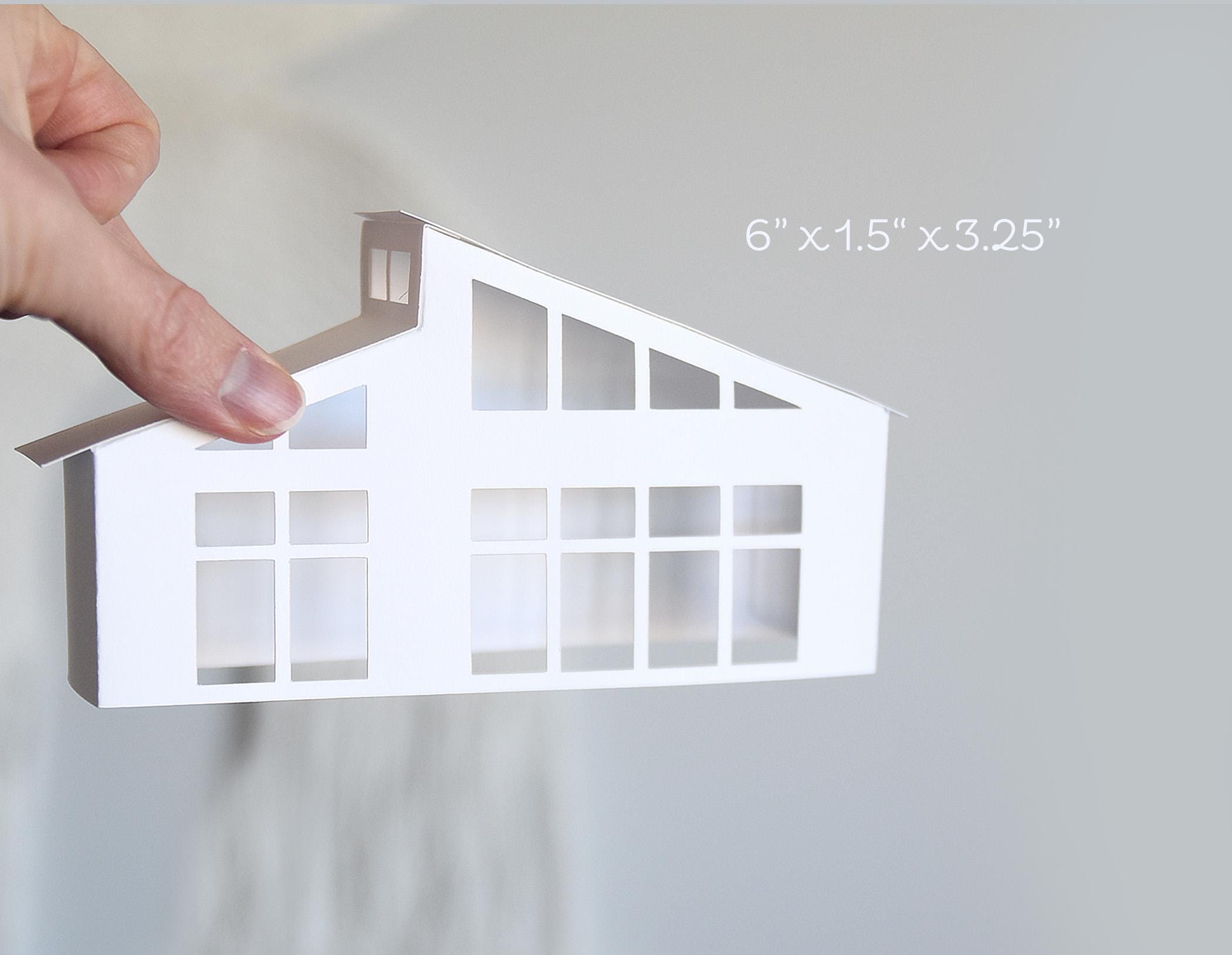 3D Paper House SVG Template | A-frame & Retro House (digital