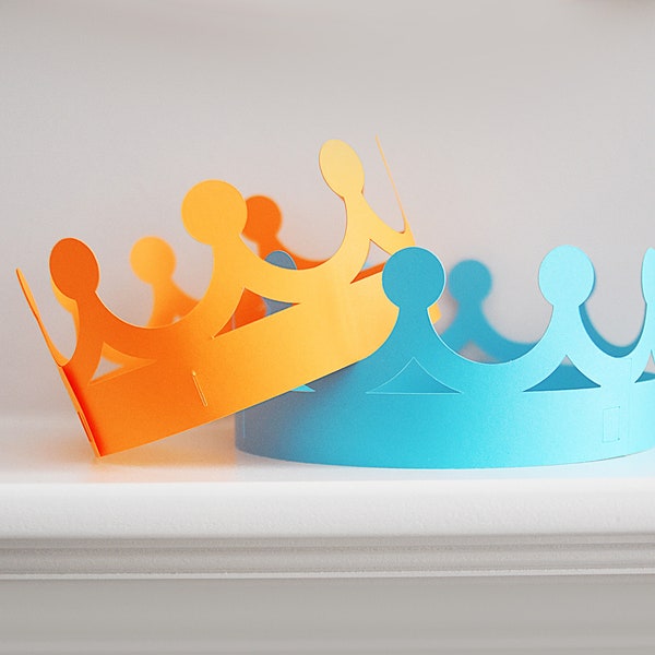 King Crown SVG Cutting Files for Cricut, Silhouette, ScanNCut2 / Royal Prince or Princess / Kid Birthday Party Hat / 3D Paper Crown Queen