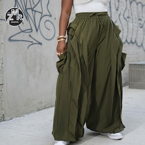 Loose Ruffle Pants | Drawstring Casual Streetwear | Daily Wear | Relaxed Summer Outfit