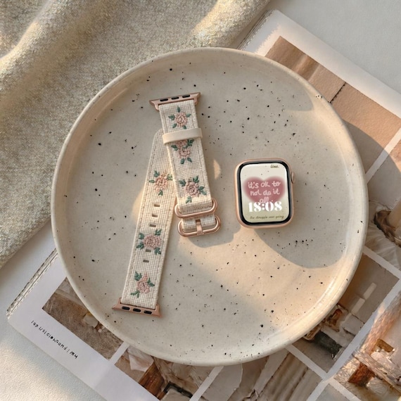 Embroidered Nylon  Watch Band, Soft Woven Strap, Stylish Everyday Watch Bracelet