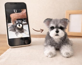 Custom Dog Felted Sculpture From Photo Faux Wool Handmade Pet Memorial Art