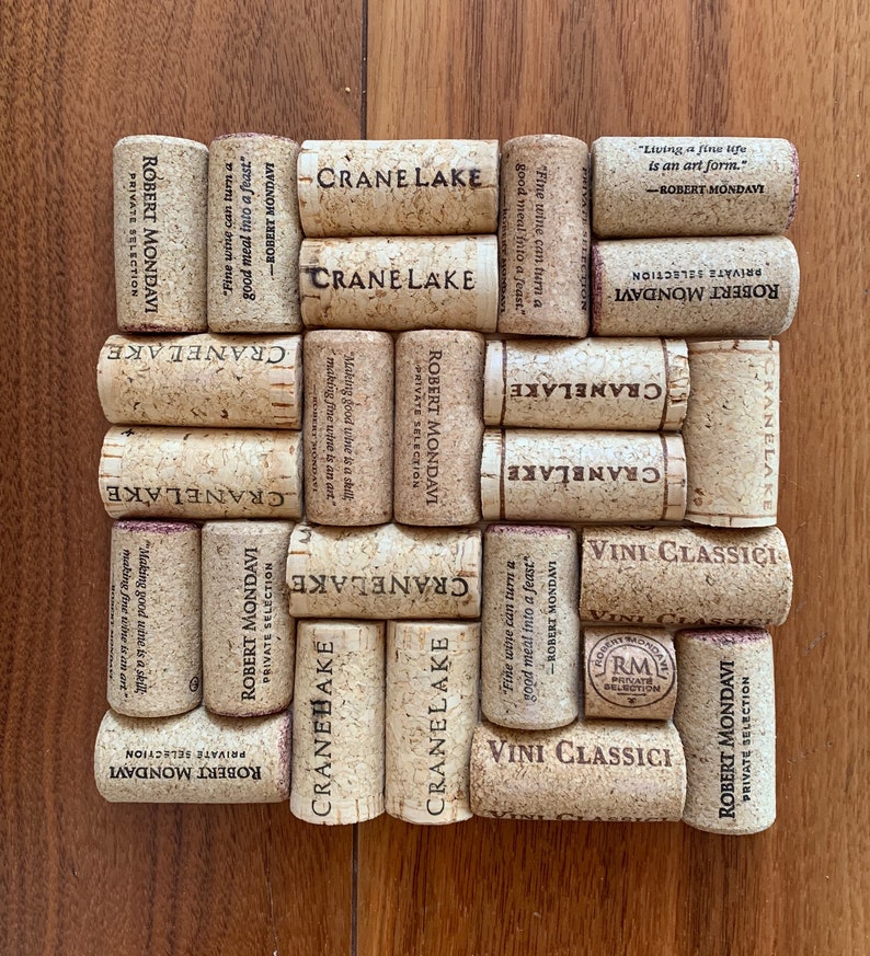 Wine cork trivet hot plate handmade from real wine corks. Etsy