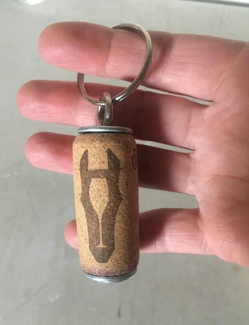 Wine Cork Key Chain Keychain Made With Real Wine Cork. Give One to Your